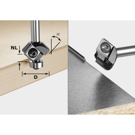 Festool Frez do fazowania z płytkami wymiennymi S8 HW 45° D27 12x12 KL