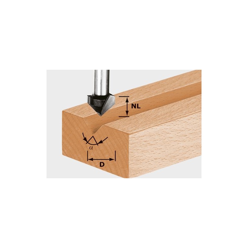 Festool Frezy do wpustów w kształcie V HW S8 D14/7/90°